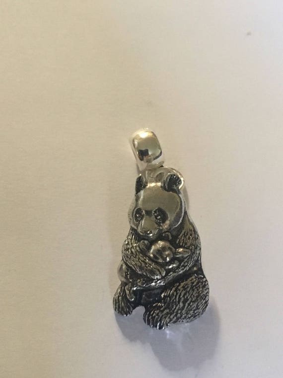 Panda With Baby Charm With 5mm Hole to Fit Pendant Charm Bracelet