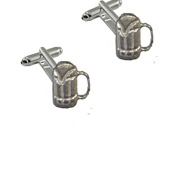 Stein Of Beer FT75 1.6x2cm Pair of Cufflinks Made From Fine English Modern Pewter