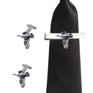 B11 Grouse Fine English Pewter cufflinks tie slide sets tie pin  kilt chrome COPPER or pewter finish available