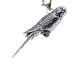 B41 Budgerigar On a Sterling Silver 925 Trigger Clasp 925 hoop charm