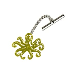 Gemelos de peltre fino inglés Octopus de la Segunda Guerra Mundial, juego de pasadores de corbata, alfiler de corbata, kilt cromado, acabado en cobre o peltre disponible