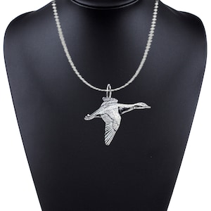 B13 Single Mallard  Fine English Pewter On a 16&quot; 18&quot; 21&quot;  REAL 925 sterling silver Necklace chain pewter or chrome COPPER finish available