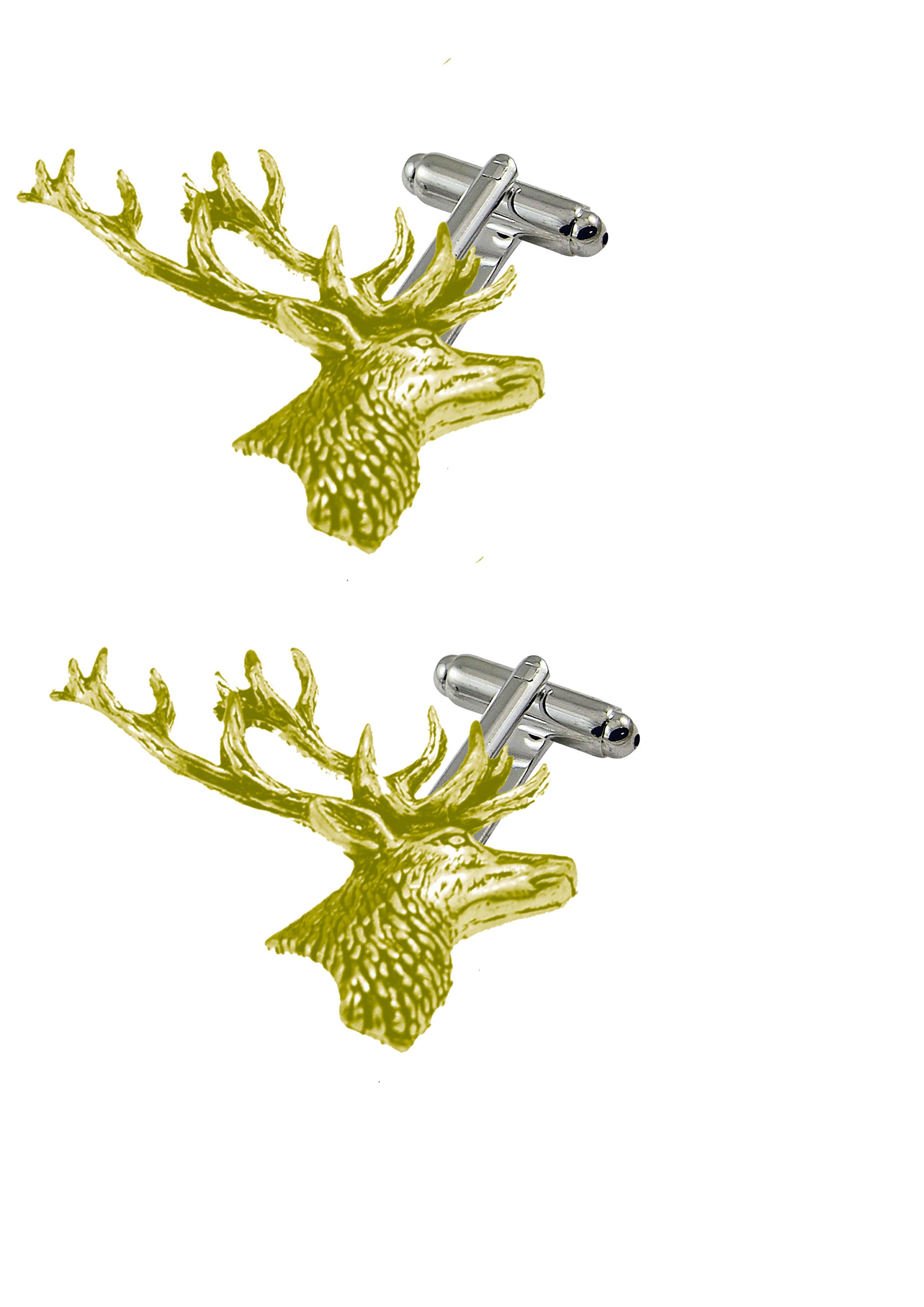 Stag Stag’s Head code a21 Cufflinks tie slide tie pin Made From Fine English Modern Pewter   chrome gold or pewter finish available