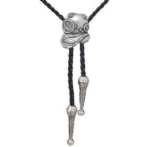 PP-U01 Diving Helmet 1.6x1.8cm  Fine English Pewter on Necklace Western Cowboy Necktie Bola Bolo Tie  unisex line dancing cowboy Wild West