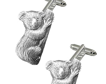 qr11 Koala Bear 3.1x2cm English Pewter cufflinks tie slide sets tie pin bolo neck tie kilt blanket pin chrome COPPER or pewter finish