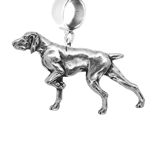 A30 Pointerhund 1,6 x 4 cm borgenberlock, ormarmband, armband i konstläder 18" rosa eller svart snörehalsband kromguld eller tennfinish