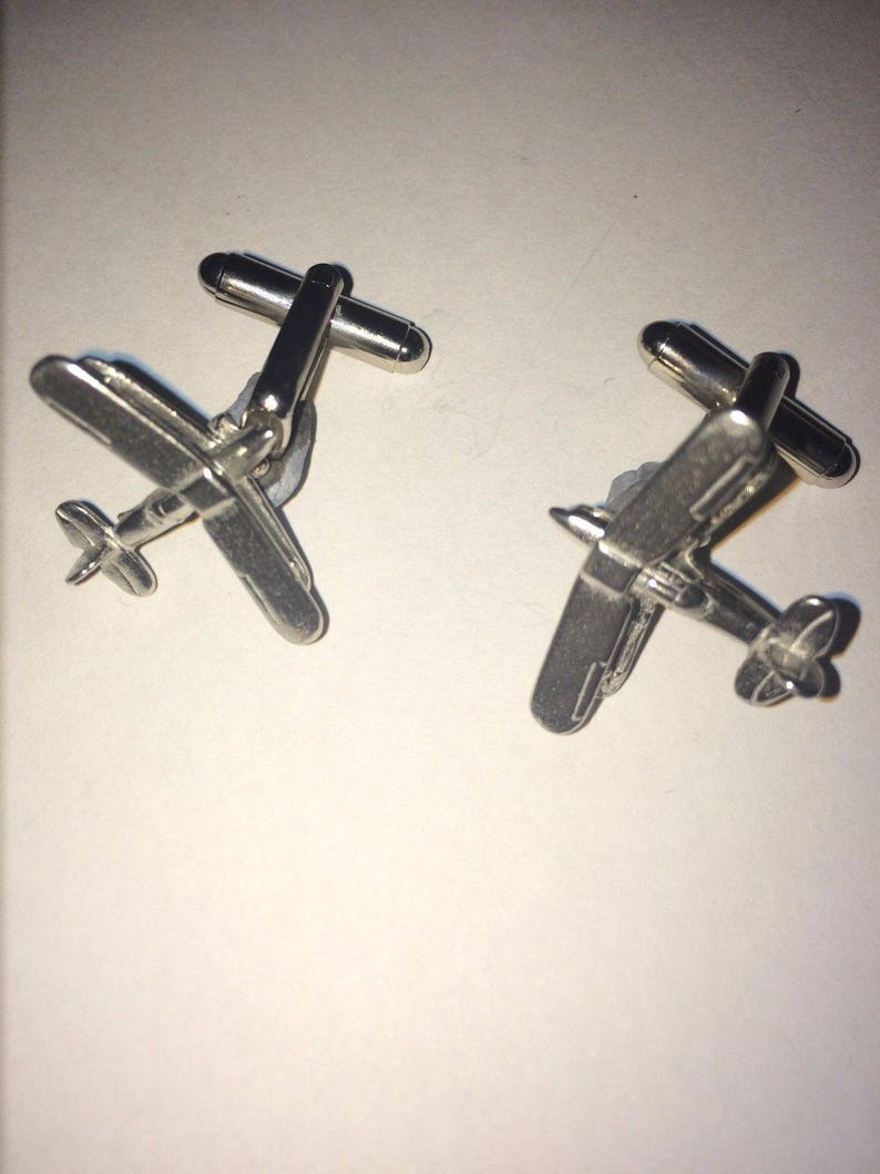 Stampe SV.4 C48 Pair Of Cufflinks Made From Fine English Modern Pewter