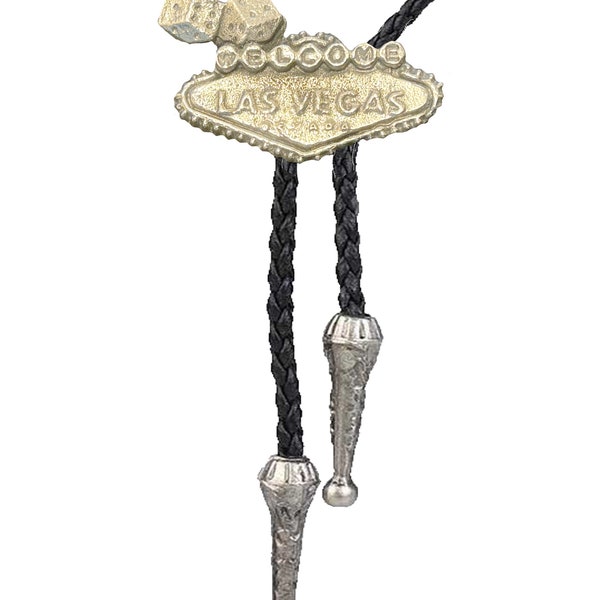Las Vegas TG273 4.5x2.5cm Necklace Western Cowboy Necktie Bola Bolo Tie line dancing cowboy Wild West black, silver or gold coloured