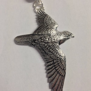 B1 Falcon Charm with 5mm bail to fit Pendant Bracelet, Pandora, necklaces chrome gold or pewter finish available