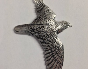 B1 Falcon Charm with 5mm bail to fit Pendant Bracelet, Pandora, necklaces chrome COPPER or pewter finish available