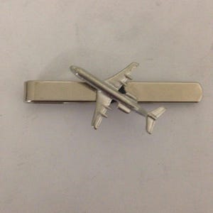 Fokker 100 C16 Plane Fine English Modern Pewter on a Tie Clip (slide)