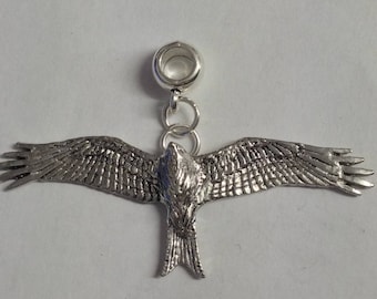 Red Kite with 5mm Hole to fit Pendant Charm Bracelet European also fits Pandora Bracelet necklace B45 chrome gold or pewter finish available