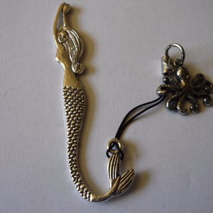 Octopus W13 Pewter Emblem On 5 Different Bookmarks Dolphin,Dragon,Feather,Mermaid,Pattern Bookmarks image 4