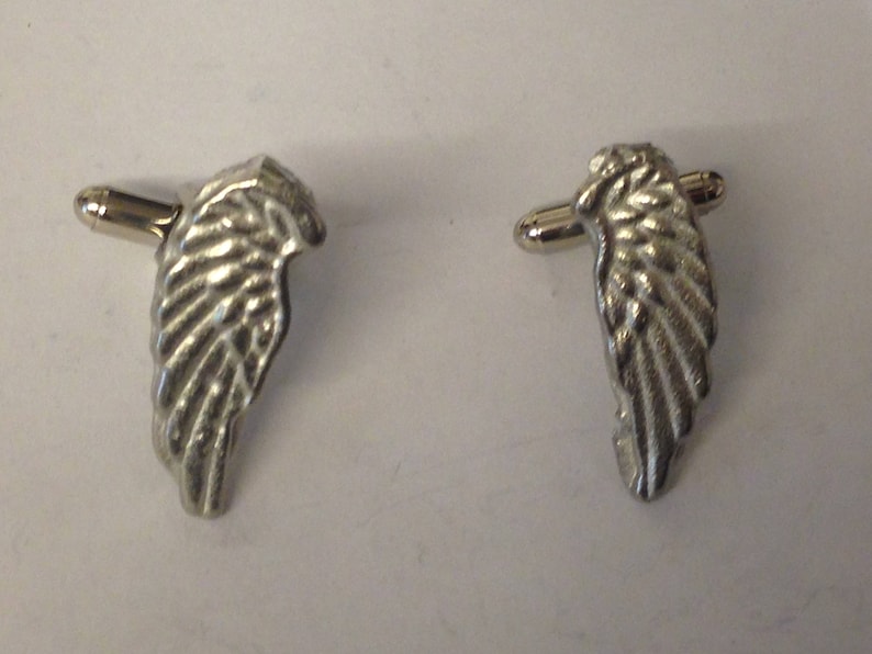 Angel Wing GT84 Pair of Cufflinks Made From Fine English Modern Pewter