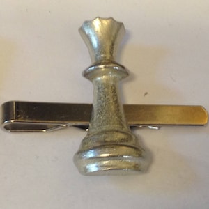 Chess Piece Queen GT24 Fine English Modern Pewter on a Tie Clip (slide) Made From English Modern Pewter