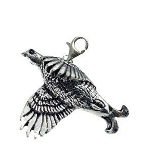 B40 Black Grouse On a Sterling Silver 925 Trigger Clasp 925 hoop charm