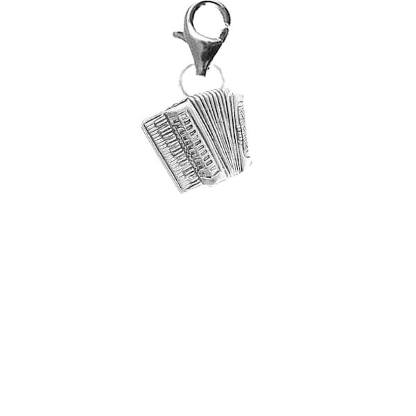 pp-m20 Accordion Fine English Pewter On a Sterling Silver 925 Trigger Clasp 925 hoop charm chrome gold or pewter finish available