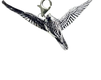 Charm créole en argent sterling 925 avec fermoir gâchette B48 faucon en argent sterling 925