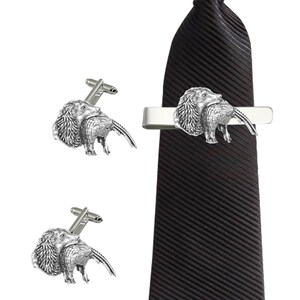 A26 Spaniel & Pheasant English Pewter cufflinks tie slide sets tie pin bolo neck tie kilt blanket pin gold or pewter finish available