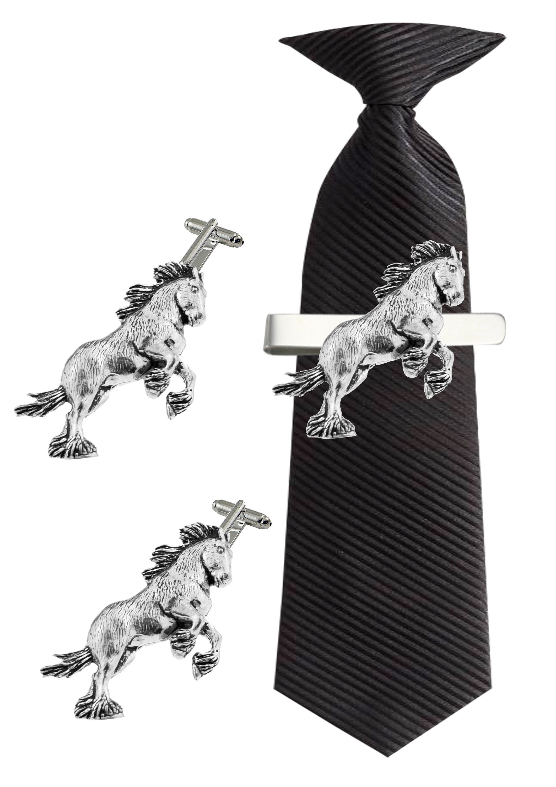 Épingle à Cravate équestre Elico Ton Or Embout Filet Cheval Livraison Offerte