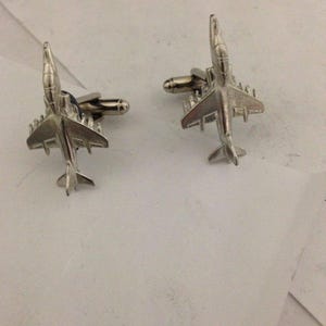 Harrier T10 C22 V/STOL Pair Of Cufflinks Made From Fine English Modern Pewter  chrome COPPER or pewter finish available