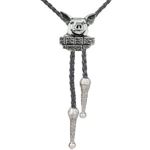 A33 Maiale Fine Peltro Inglese su Collana Western Cowboy Cravatta Bola Bolo Tie unisex line dancing cowboy Wild West