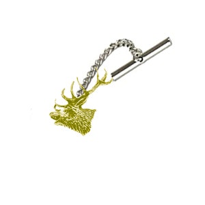 A53 Red Stag Head  Fine English Pewter cufflinks tie slide sets tie pin  kilt chrome gold or pewter finish available
