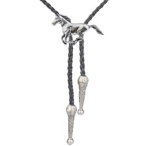 A19 Rennend paard fijne Engelse tinnen ketting western cowboy stropdas bola bolo stropdas unisex lijndansende cowboy wilde westen
