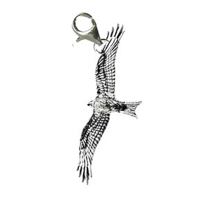 B45 Red Kite  On a Sterling Silver 925 Trigger Clasp 925 hoop charm