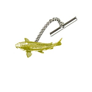 F28 Koi Carp fish English Pewter cufflinks tie slide sets tie pin bolo neck tie kilt blanket pin chrome COPPER or pewter finish available
