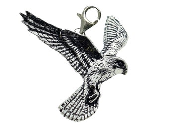 B46 Crécerelle sur un fermoir à gâchette en argent sterling 925 Charm créole 925 finition or chromé ou étain disponible