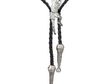 Soccer Footballer Goalkeeper GT7 Fine English Pewter on Necklace Western Cowboy Necktie Bola Bolo Tie  unisex line dancing cowboy Wild West