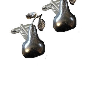 Pear FT137 1.3x2.7cm Pair of Cufflinks Made From Fine English Modern Pewter
