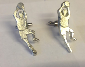 Football Soccer Footballer Goalkeeper GT7 Pair of Cufflinks Made From Fine English Modern Pewter