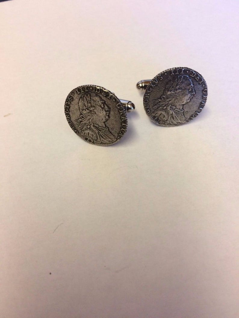 George III Coin WC40B Pair of Cufflinks Made From English Modern Pewter cuff link cufflink