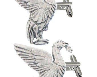 PP Liverpool Liver Bird 4x3cm  English Pewter cufflinks tie slide sets tie pin bolo neck tie kilt blanket pin chrome COPPER - pewter finish