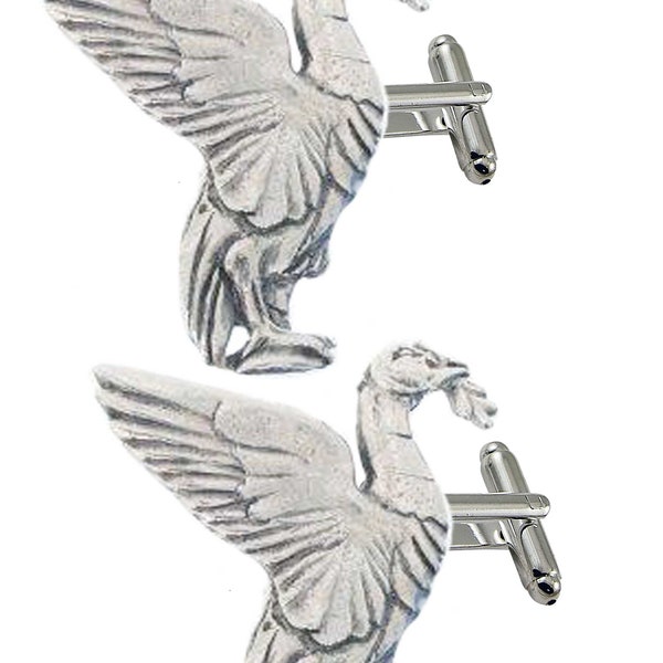 PP Liverpool Liver Bird 4x3cm  English Pewter cufflinks tie slide sets tie pin bolo neck tie kilt blanket pin chrome gold - pewter finish