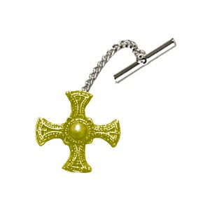 R17 Cruz de San Cuthbert 2,6 cm x 2,6 cm Gemelos de peltre inglés fino, juegos de pasadores de corbata, alfiler de corbata, falda escocesa cromada, acabado en cobre o peltre disponible