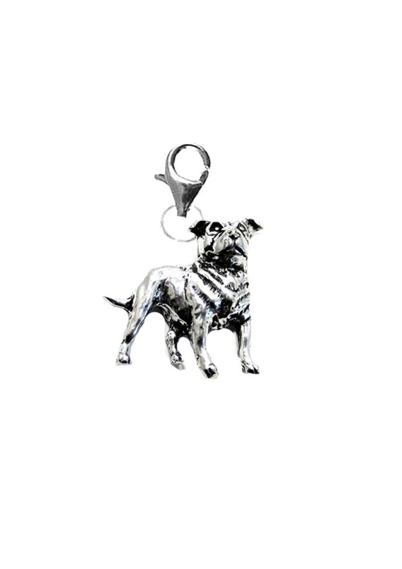 D17 Staff Bull Terrier Dog Fine English Pewter on a Sterling