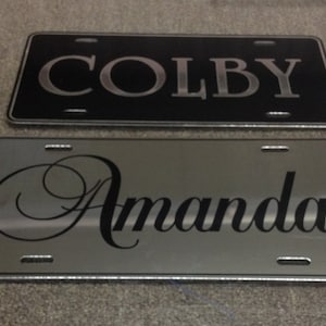 Custom Personalized Aluminum License Plates Mirror Chrome