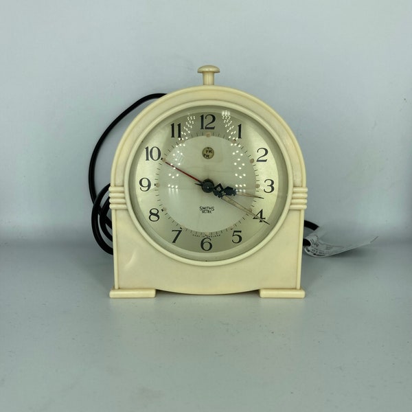 Art Deco Bakelite Alarm Clock, Smiths Sectric, 1940s, rewired