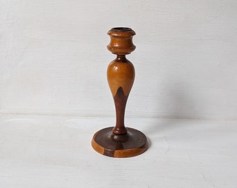 Mulga Wood Candlestick Holder, Vintage, Single