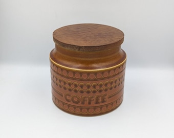 Vintage Hornsea Saffron Coffee Jar, Small