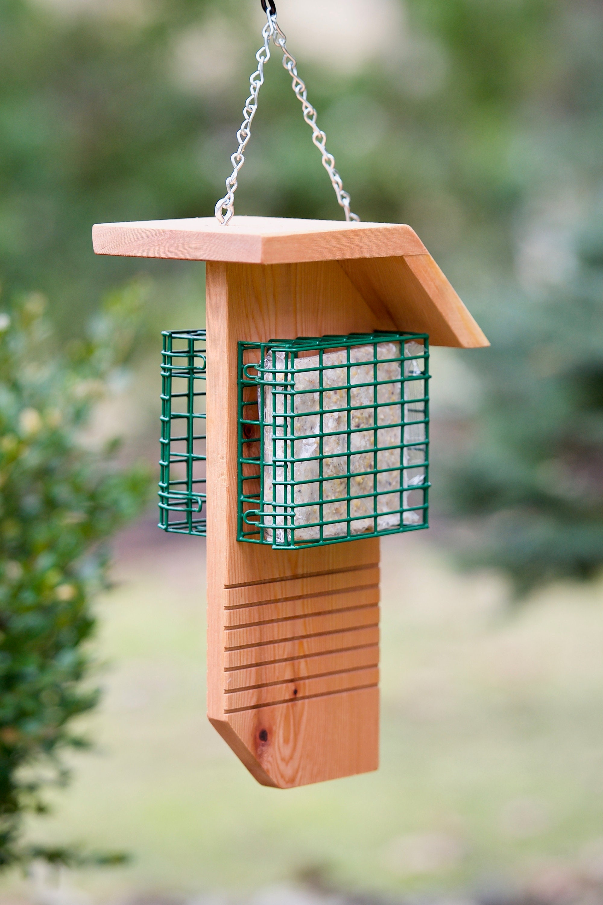Suet food feeder 2 cages Tail Prop Etsy