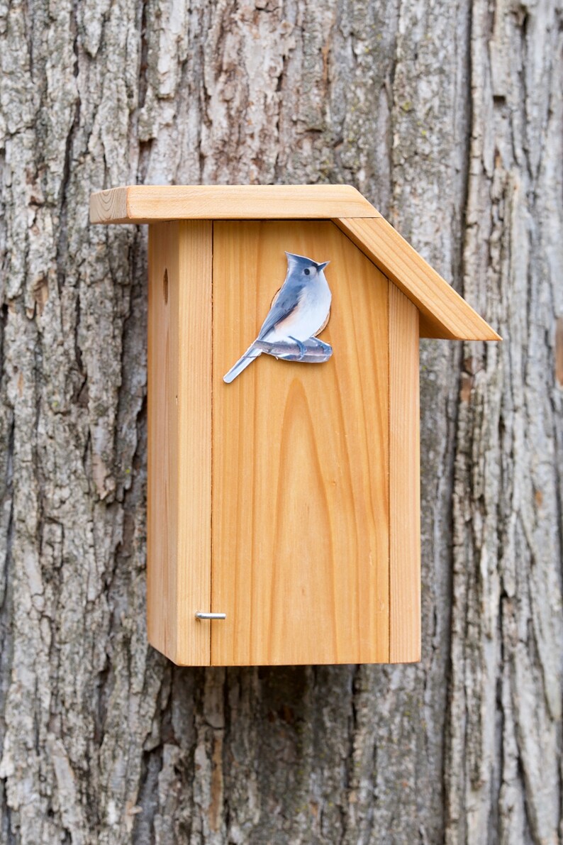 Tufted Titmouse Cedar bird house | Etsy