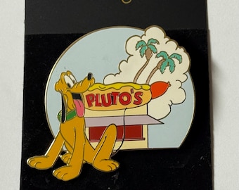 Rare 2004 Disney Auctions LE 500 Pin, Pluto’s Hot Dog Stand, large size pin
