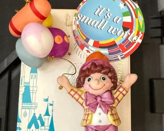 Rare 1980’s Disney / Goebel Porcelain, It’s A Small World Ornament, Boy With Balloons, Disneyland Attraction Style, Ornament, Original Owner