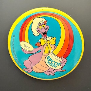 Vintage 1982 Disneyana, WDP, Figment the Dragon. Epcot Center Opening Pin / Pin-back Button, Walt Disney Productions