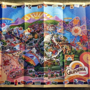 Kaart openingsdag Disney, California Adventure, Disneyland Collectible, Kaart themapark, ongebruikt, Nieuwstaat