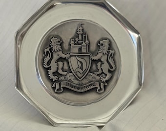 Vintage 1950’s Disney Rare Souvenir / Metal Trinket Dish / Tray, features the Official Disneyland Coat of Arms, Great Condition